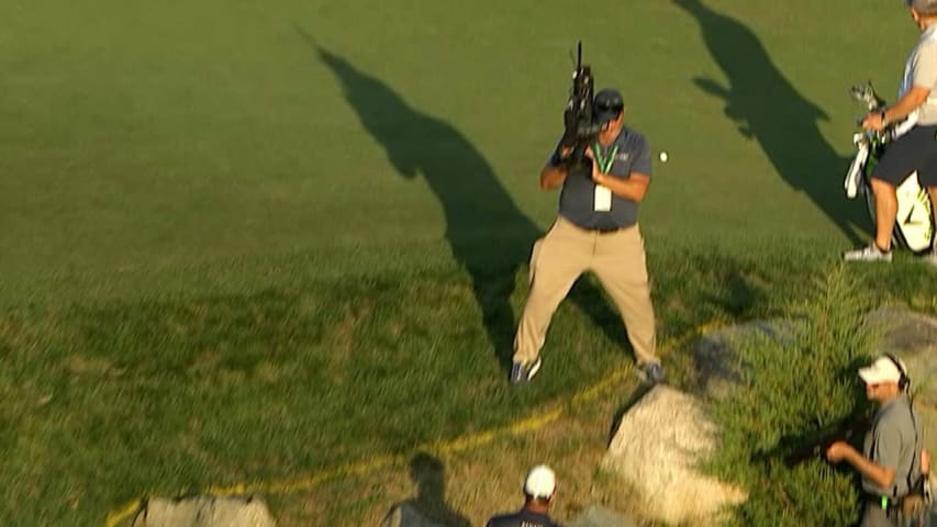 Cameraman dodges golf ball at Dell Technologies  