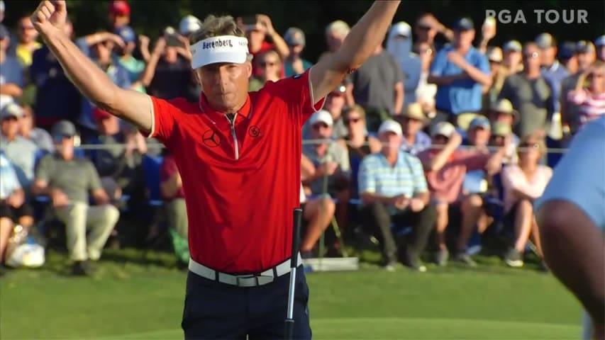 Bernhard Langer's winning birdie on first playoff hole at Dominion Energy