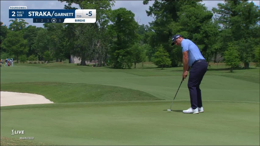 Sepp Straka holes birdie putt at Zurich Classic