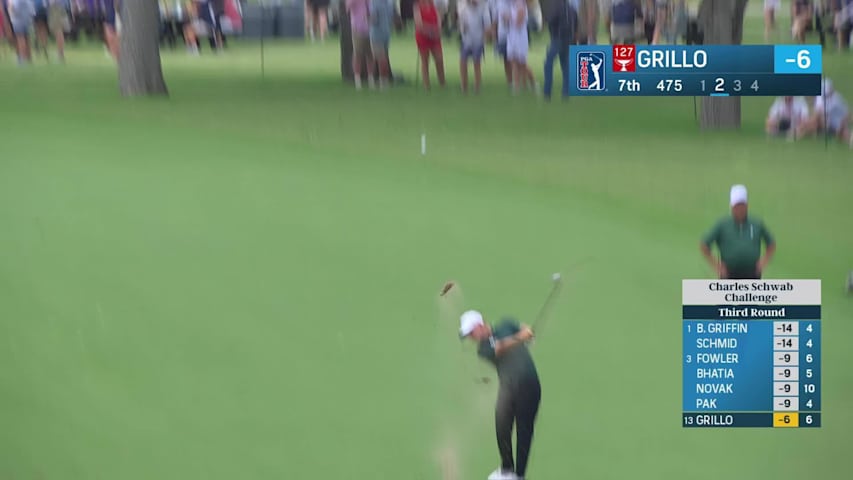 Emiliano Grillo makes birdie on No. 7 at Charles Schwab