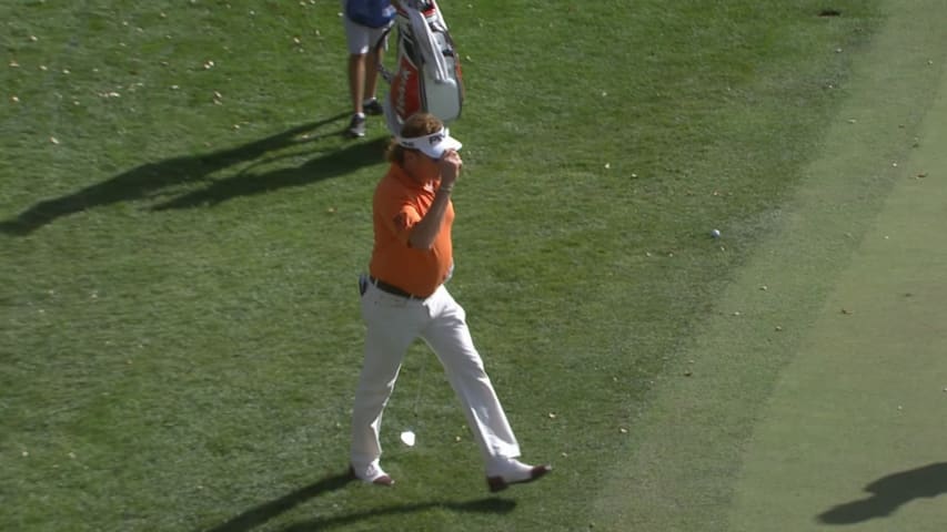 Miguel Angel Jimenez birdies No. 9 at Invesco QQQ