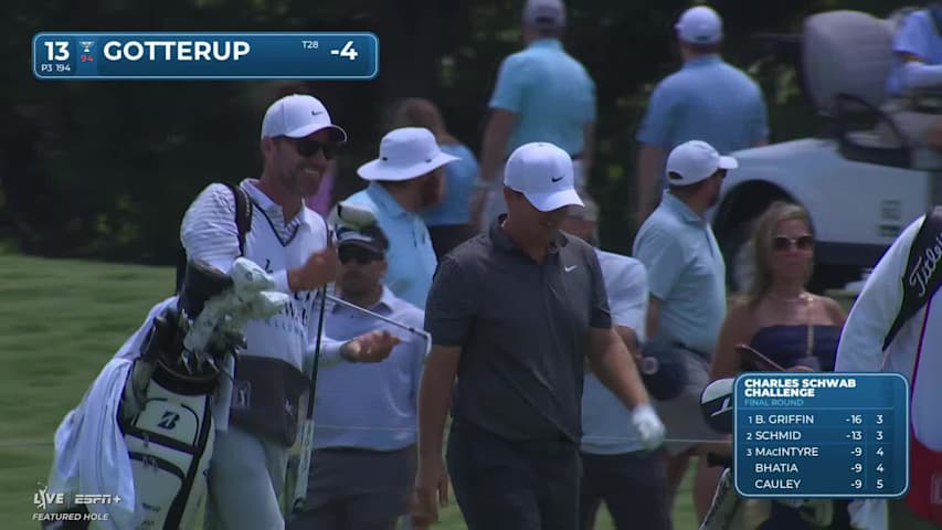 Chris Gotterup makes birdie on No. 13 at Charles Schwab