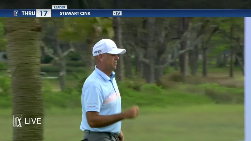 Stewart Cink's tee shot to 8 feet sets up birdie on No. 17 at RBC Heritage