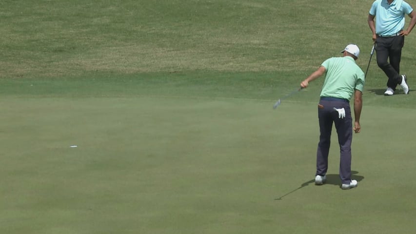 Sam Saunders birdies No. 13 at Puerto Rico