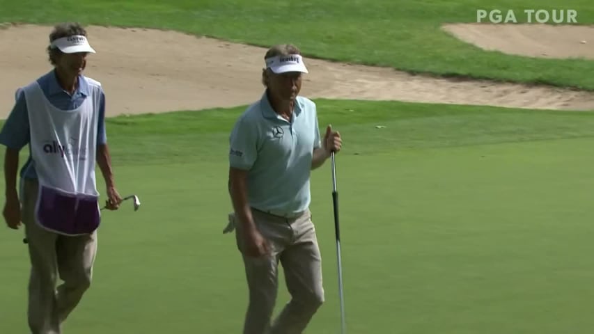 Bernhard Langer finds the green in two to set up birdie at Ally Challenge