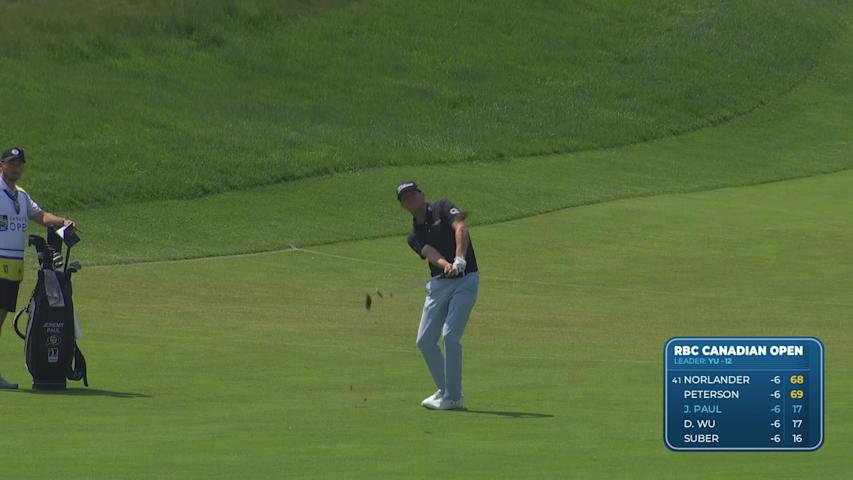 Jeremy Paul sinks a 35-foot birdie putt on No. 18 at RBC Canadian