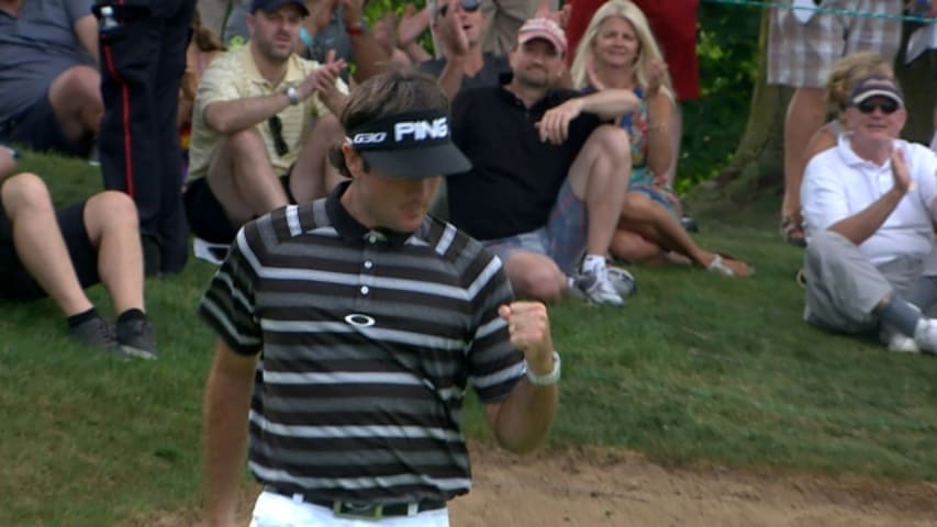 Bubba Watson tracks in his putt for birdie at RBC Canadian