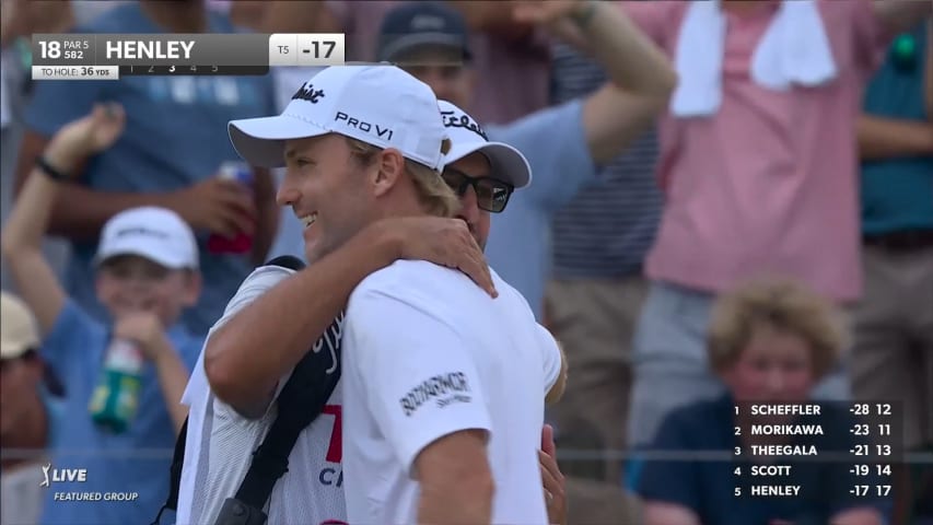 Russell Henley ends season with a chip-in eagle at TOUR Championship