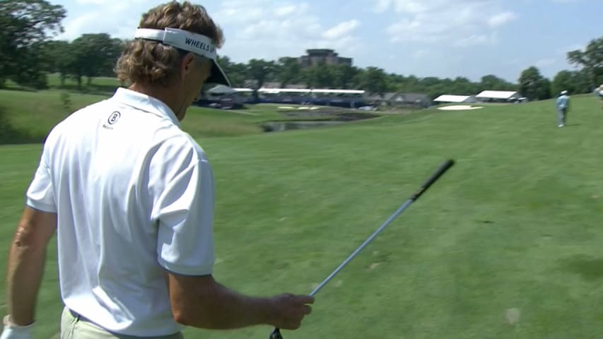 Bernhard Langer's approach sets up birdie putt at Principal Charity