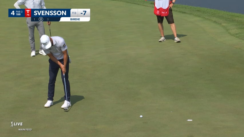 Adam Svensson makes birdie putt at 3M Open