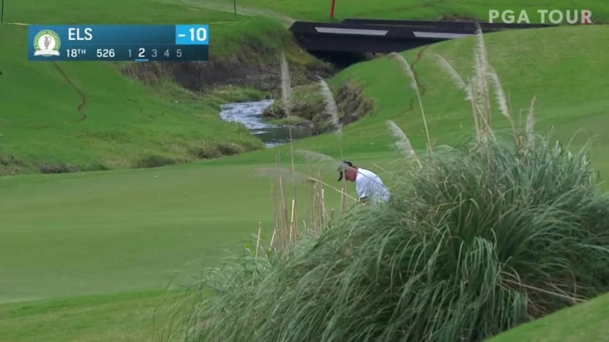 Ernie Els makes birdie on No. 18 in Round 4 at Tradition