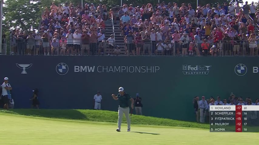 Viktor Hovland finishes in dramatic fashion at BMW Championship