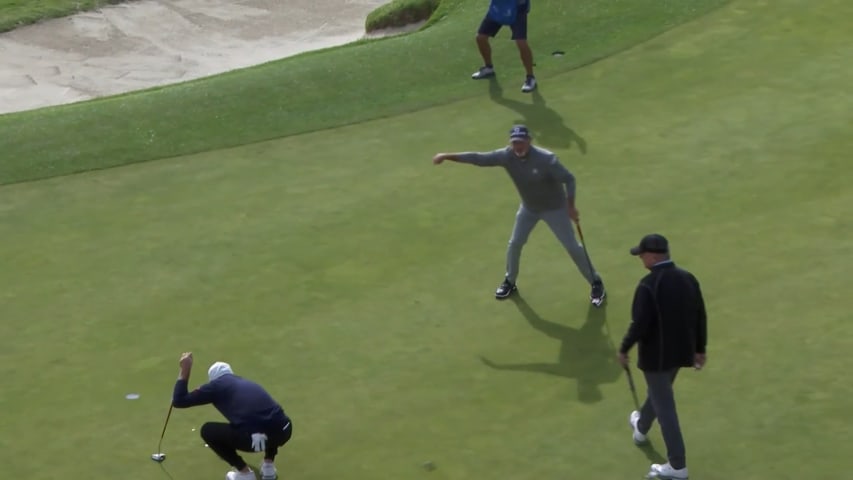 Jerry Kelly sends in lengthy putt for birdie at Hoag Classic