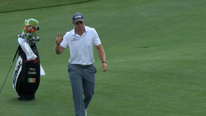 Paul Dunne's hole-out bunker shot on No. 16 at Houston Open