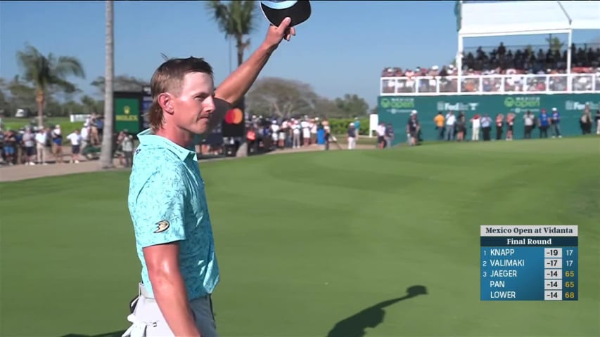 Jake Knapp pars 72nd hole to cement first PGA TOUR victory at Mexico Open