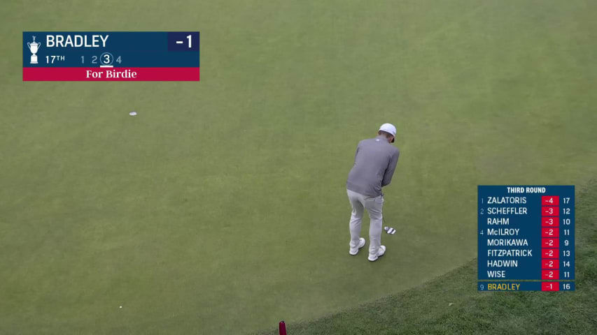 Keegan Bradley’s emphatic 15-footer for birdie at U.S. Open 