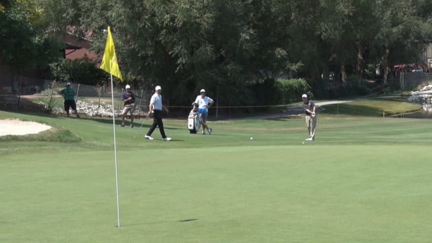 Sam Love chip-in birdie at Utah Championship