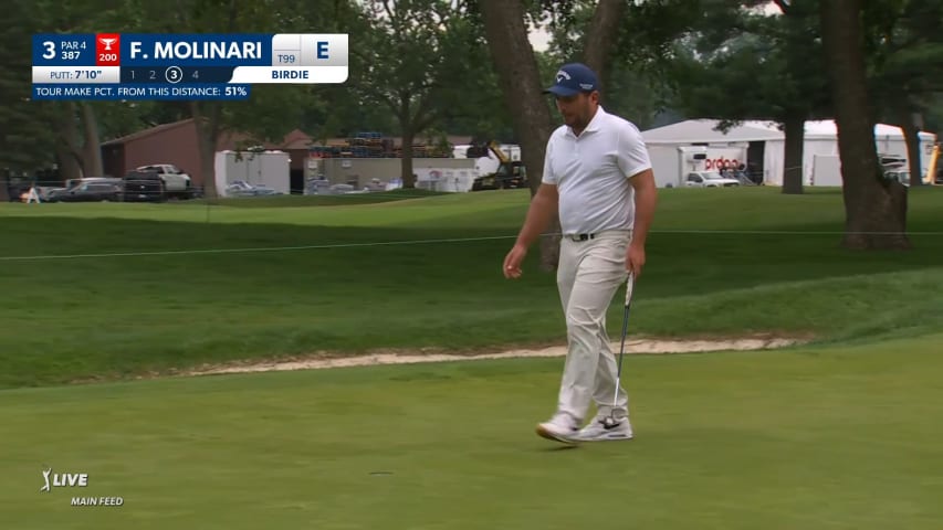 Francesco Molinari's approach to 7 feet leads to birdie at Rocket Mortgage