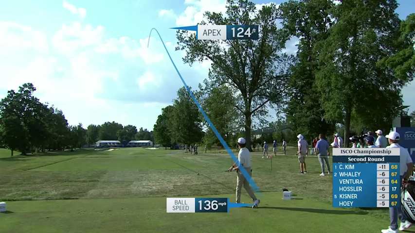 Angel Ayora drains a 31-foot birdie putt at ISCO Championship