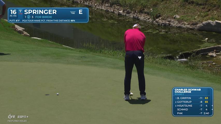 Hayden Springer makes birdie on No. 16 at Charles Schwab