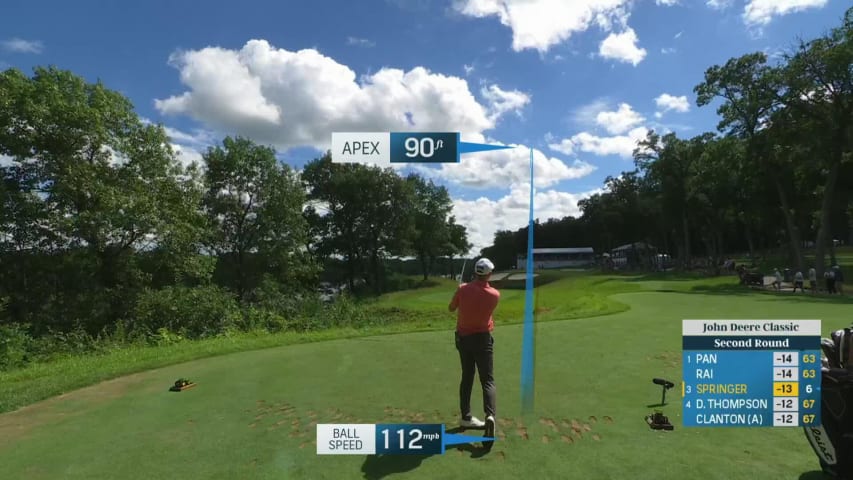 Hayden Springer’s tee shot below the flag yields birdie at John Deere