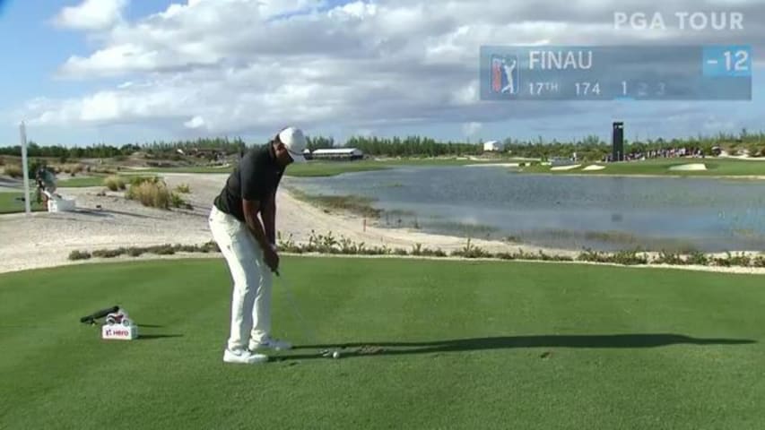 Tony Finau's tight tee shot yields birdie at Hero