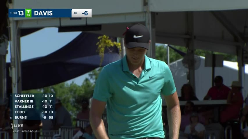 Cam Davis drains a 28-foot birdie putt at Charles Schwab