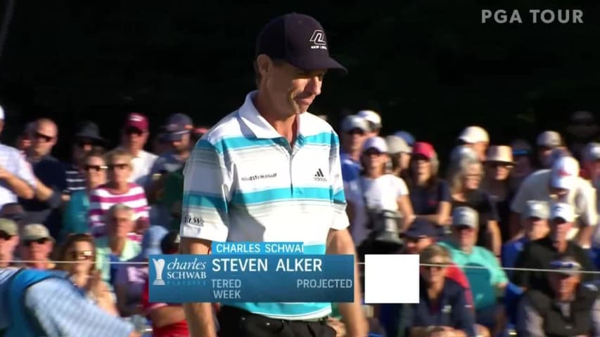 Steven Alker makes birdie on No. 18 at Dominion Energy