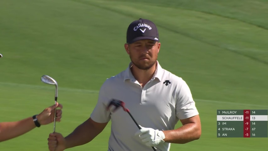 Xander Schauffele gets up-and-down for birdie at Wells Fargo