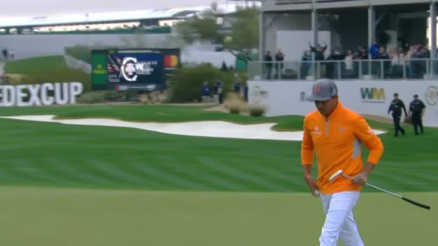 Rickie Fowler birdies No. 17 for two-stroke lead at Waste Management