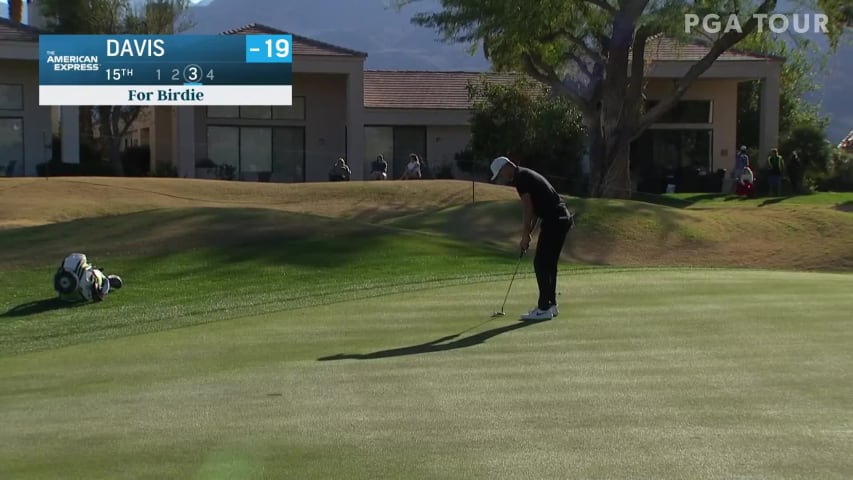 Cameron Davis drains 21-footer for birdie at The American Express