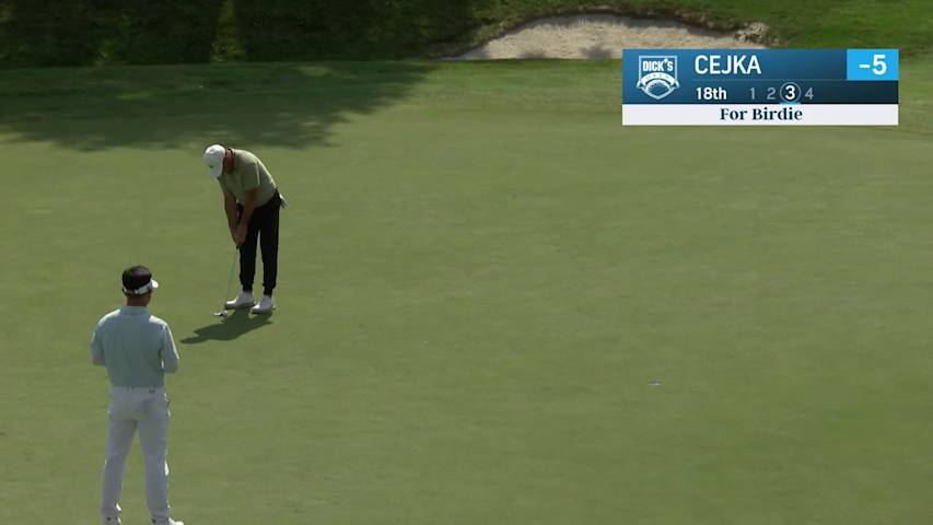 Alex Cejka makes birdie on No. 18 at DICK'S Open