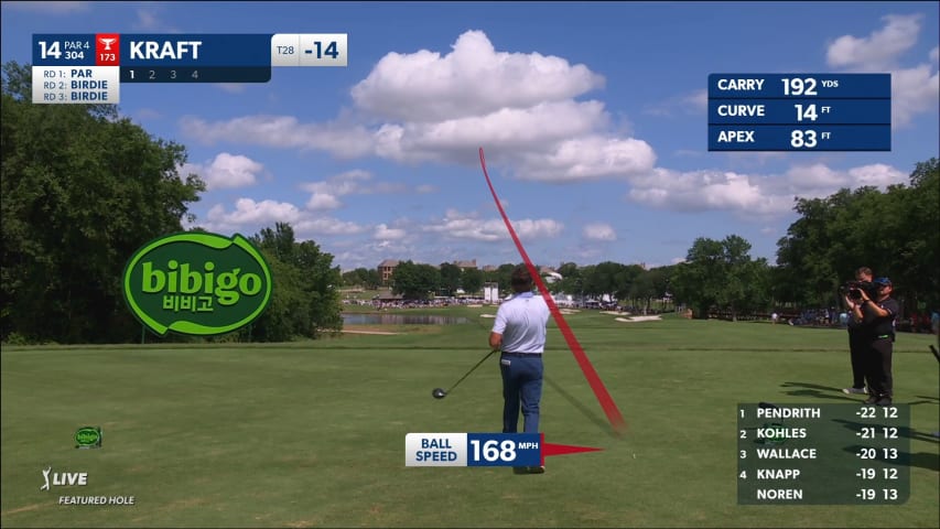 Kelly Kraft drives the green to set up birdie at THE CJ CUP