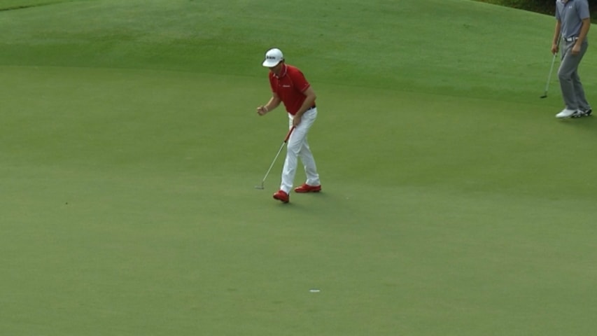 Keegan Bradley makes 15-foot birdie at Hero