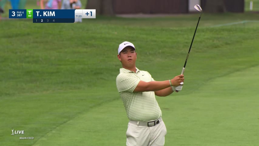 Tom Kim makes birdie on No. 3 at Rocket Mortgage