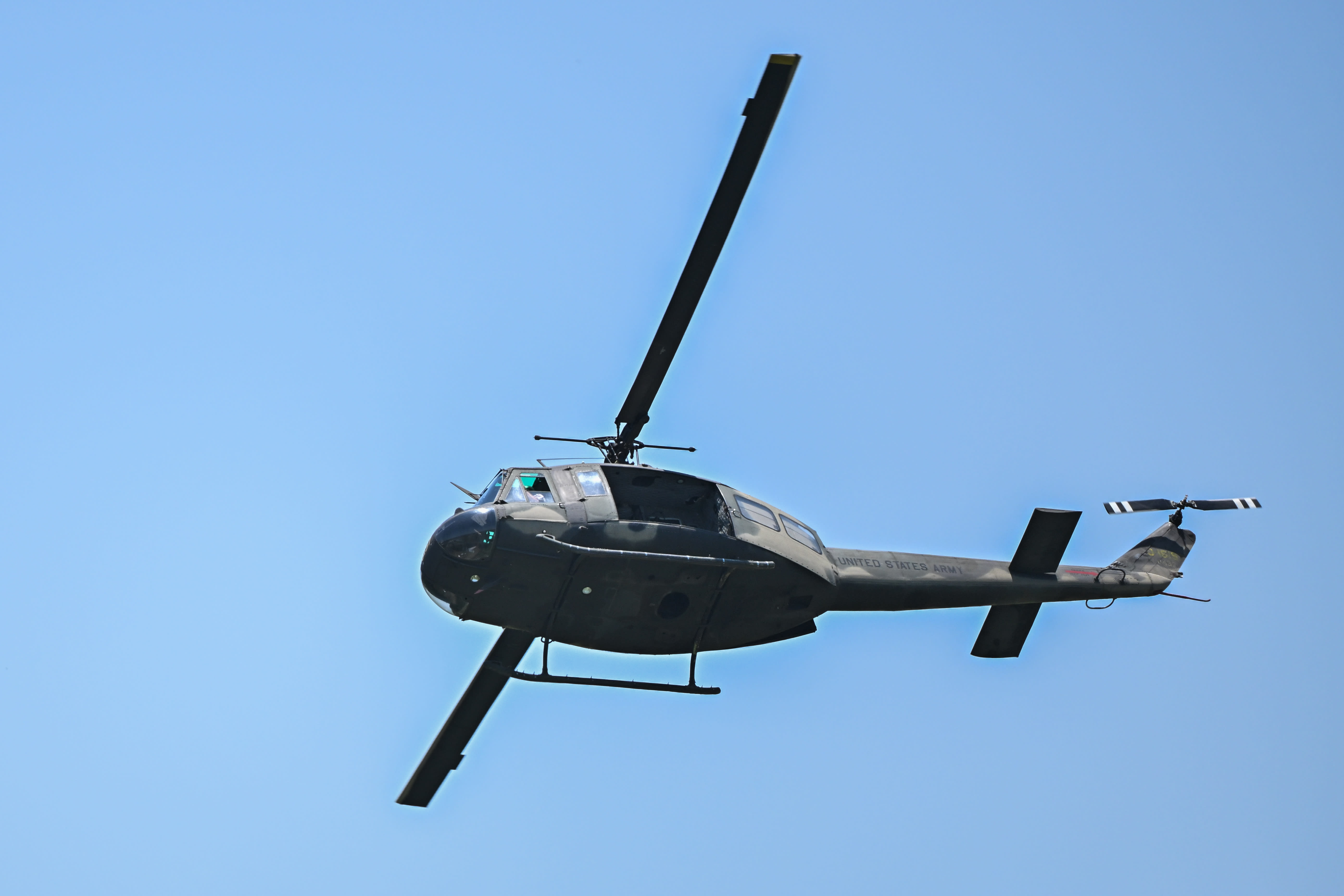 A Military helicopter flies over the course during the final round of the Charles Schwab Challenge at Colonial Country Club on May 29, 2022 in Fort Worth, Texas. (Ben Jared/PGA TOUR)