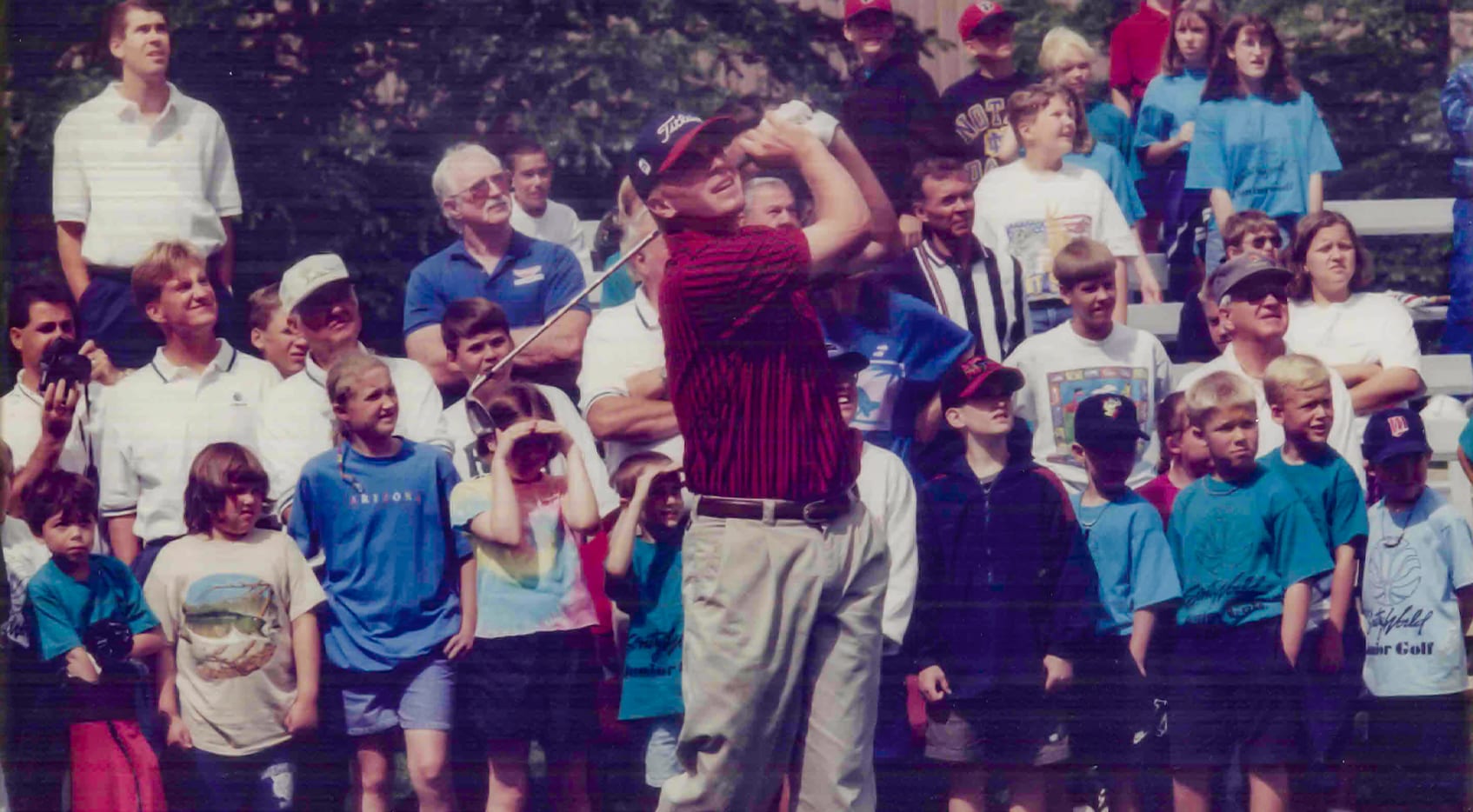 Steve Stricker during the 1990s giving an instructional clinic at SentryWorld. (Courtesy USGA)