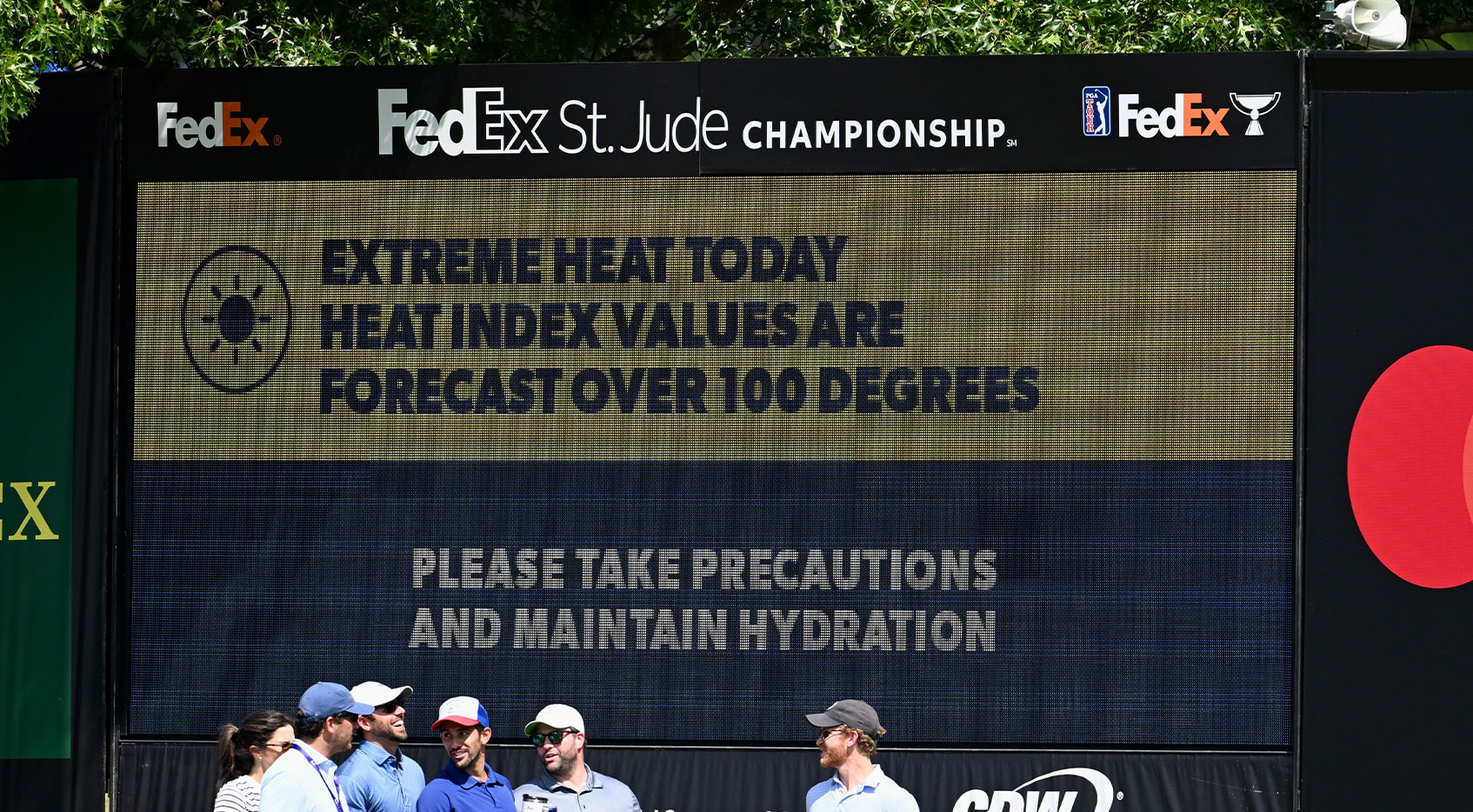 An extreme heat advisory sign at TPC Southwind. (Keyur Khamar/PGA TOUR)
