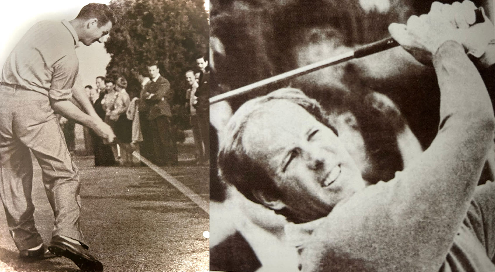 Roberto de Vicenzo (left) and Tom Weiskopf during the Argentina Open. (Courtesy Argentine Golf Association)