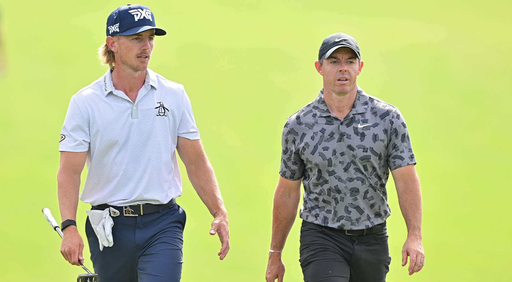 Rory McIlroy and Jake Knapp during the first round of Cognizant Classic in The Palm Beaches. (Ben Jared/PGA TOUR)