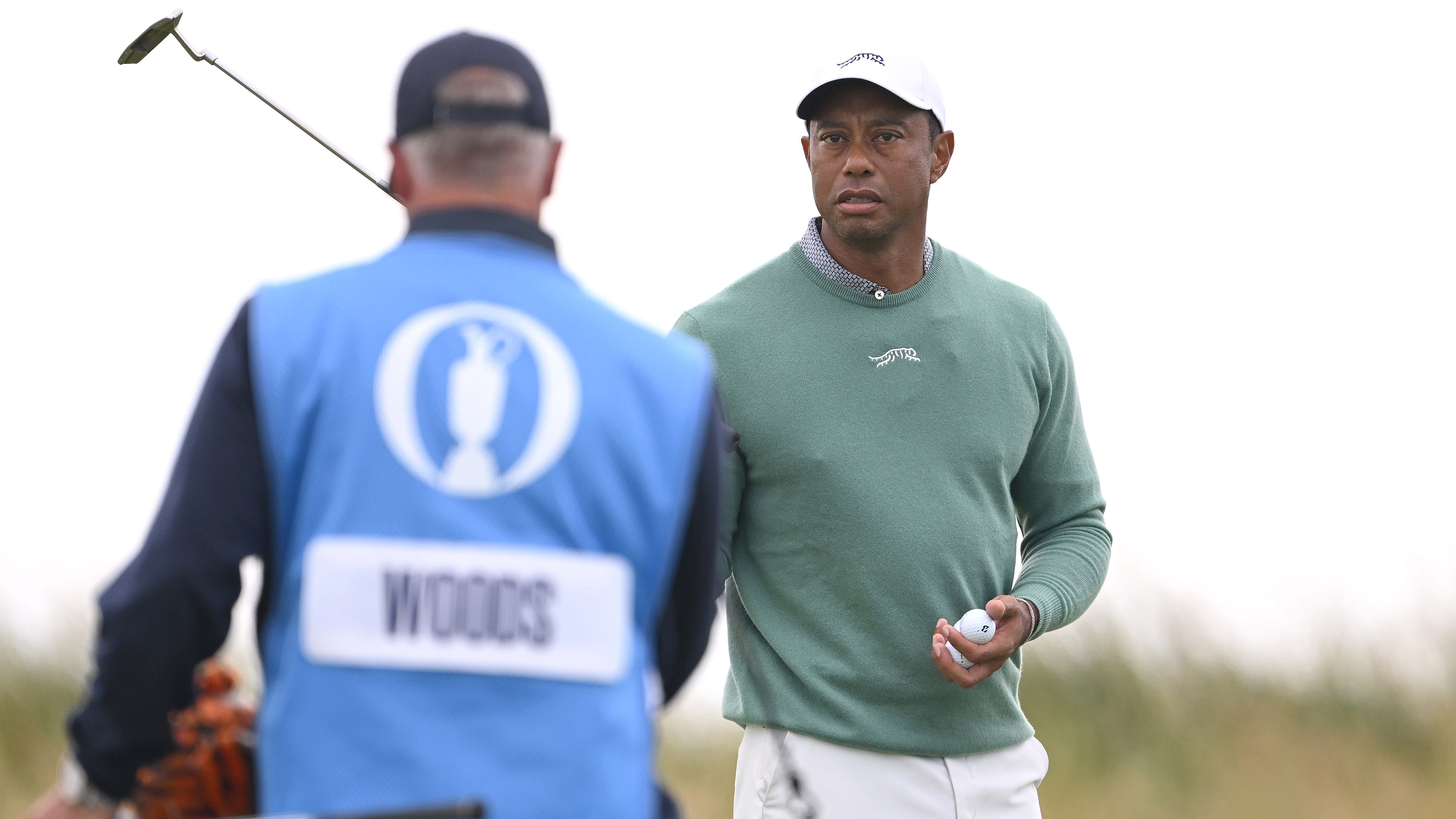 Tiger Woods arrives at Royal Troon for The 152nd Open Championship 
