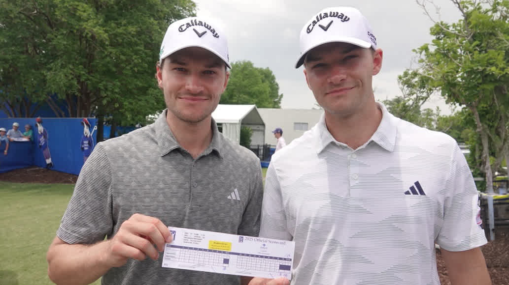 Twins Nicolai, Rasmus Højgaard complement each other for 59 at
