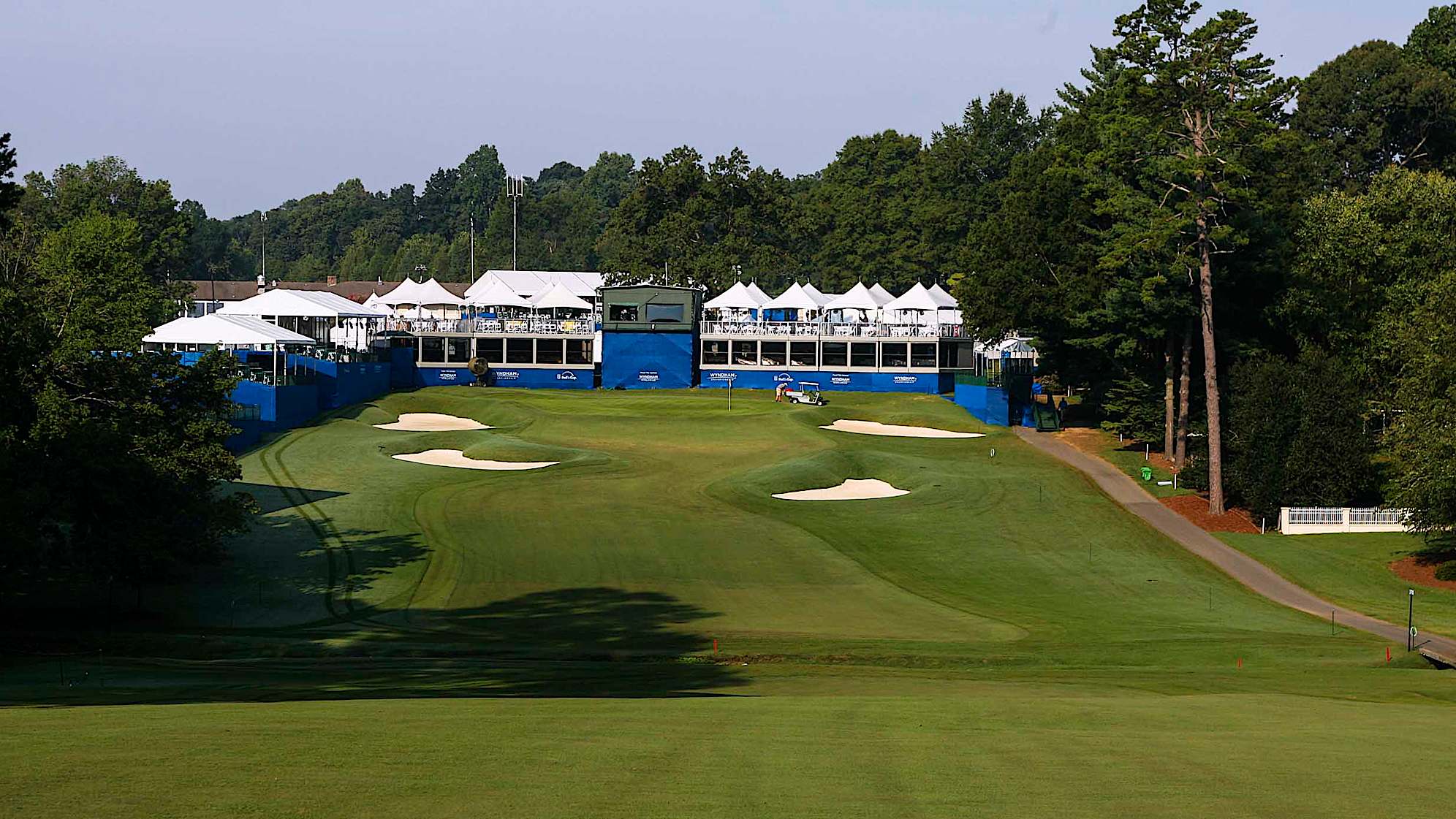 Added length restores this to a solid par 4 hole. The long uphill approach from a downhill lie will require accuracy to avoid the four bunkers protecting the approach and sides of the large green.