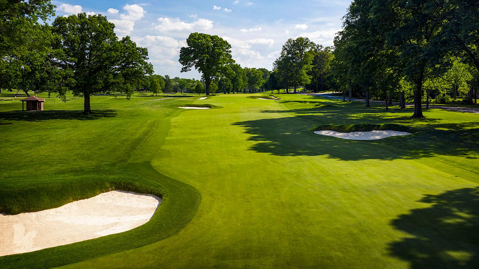 Compared to the previous two holes, the driving area is rather generous. The fairway zig gags between a bunker on each side that could provide challenge on an errant tee shot. Three deep greenside bunkers guard this rather large green. (Source: PGA of America)