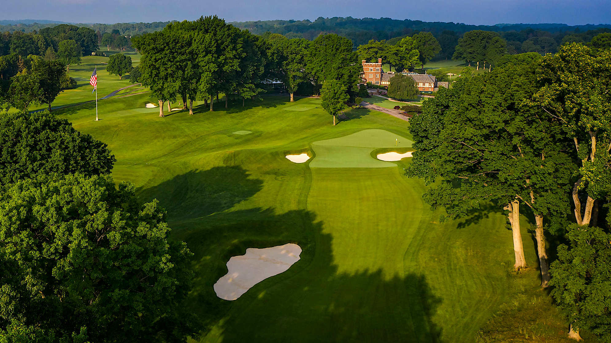 The par 4 ninth is a tough uphill dogleg right with a fairway that narrows the farther up a tee shot goes. Any drive on the right side runs the risk of out of bounds or being blocked out by overhanging trees. The approach shot is likely a mid-iron to a green that slopes from back to front. Missing long or left could provide a challenging up and down for par. (Source: PGA of America)