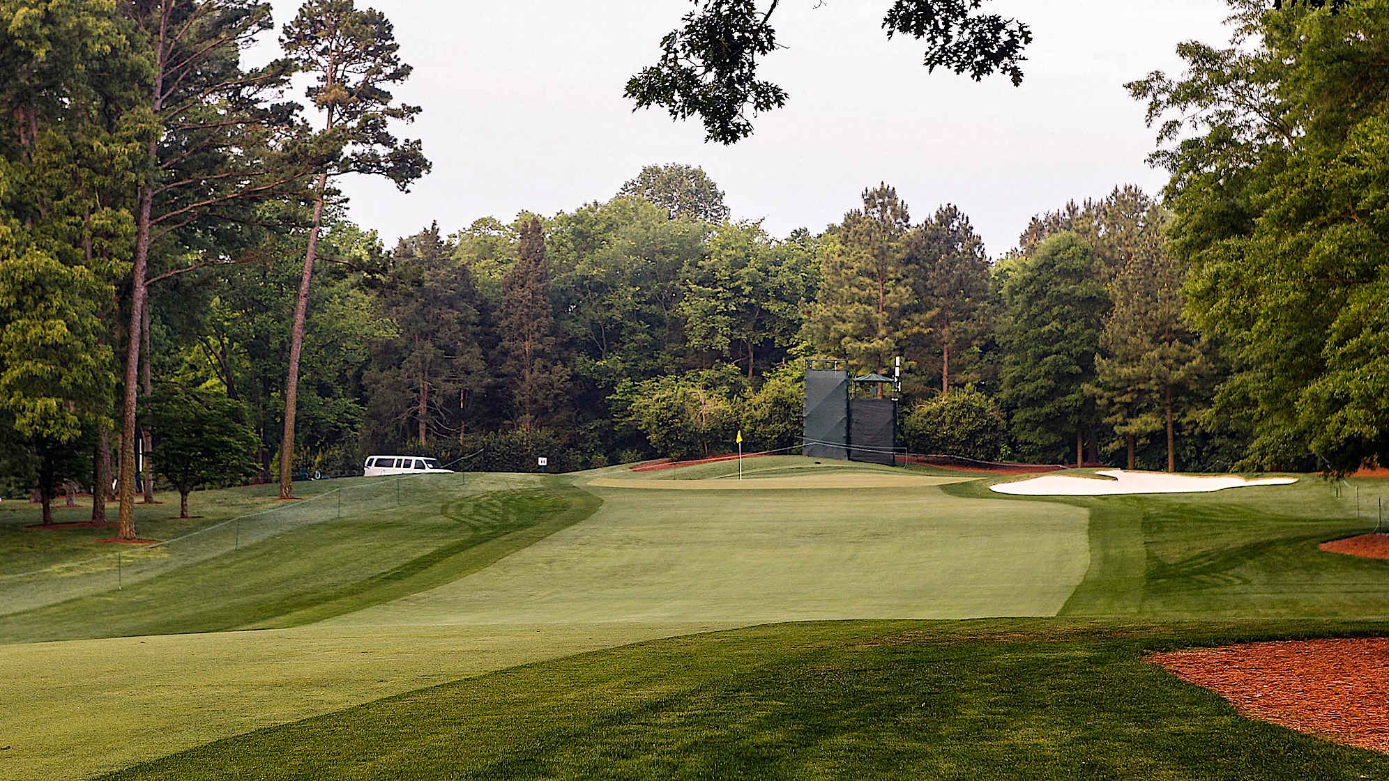 On the 11th hole, most players will probably carry the bunker on the left side of the fairway and catch the downslope. Using a short iron for the second shot should leave an uphill putt, which is the key to mastering this green. This hole is the last breather before players head to the tough finishing holes. The green on Quail Hollow's signature 17th hole is nearly an island, forcing a 200-yard carry to clear the water. A fade is also required to settle the ball on a precariously perched, back-to-front and right-to-left sloping green. Enjoy the birdie-or-blunder potential this hole presents, as well as the view of the lake stretched out behind the green. (PGA TOUR)