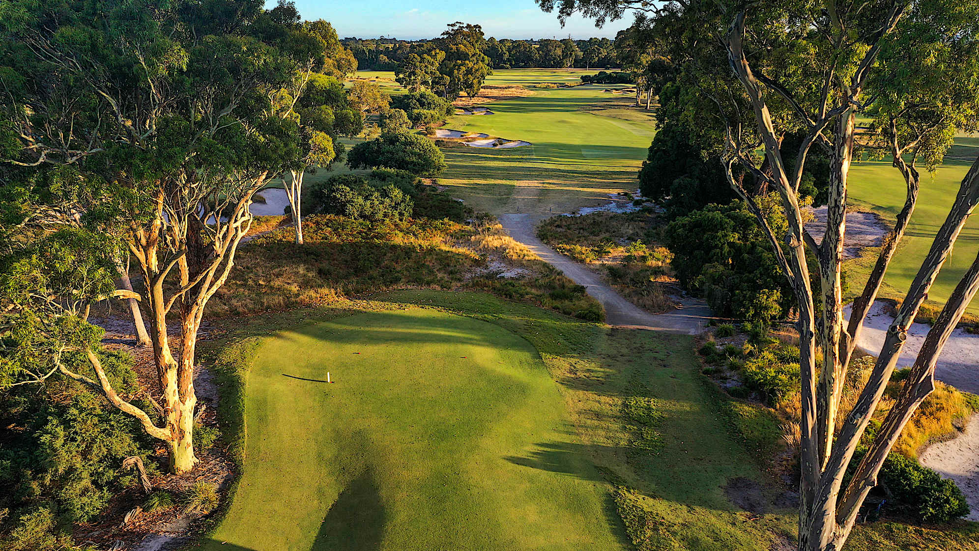Hole 4: Par 4, 357 meters (2028 Presidents Cup Hole No. 2)  The fairway is wide open, but a drive to the left affords the best approach to the heavily bunkered green. Once again, the green has many undulations and slopes from back to front.