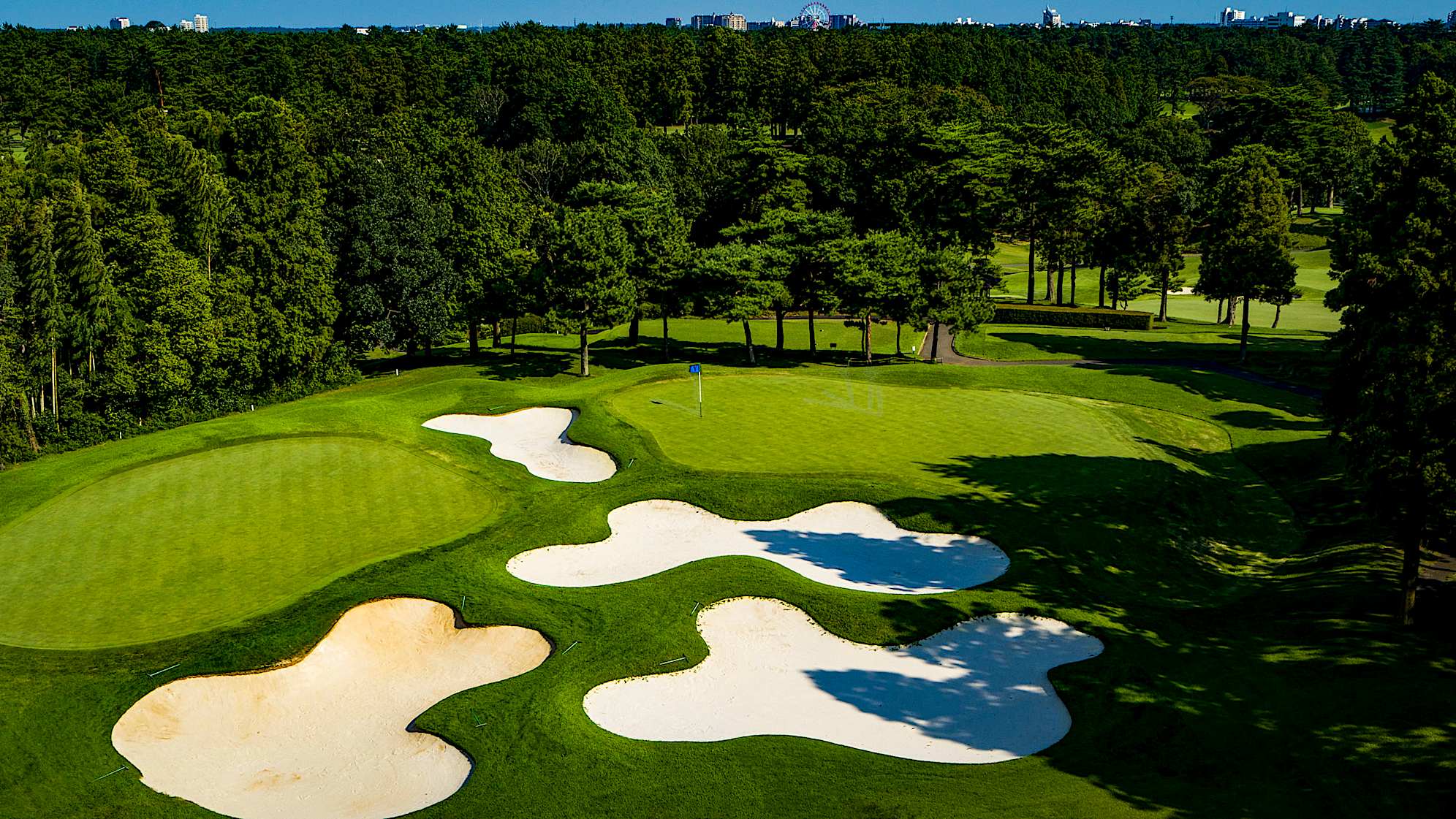 Short par 3 with a wide, narrow green and bunkers on the front and left. A good hole to try and card a birdie. 