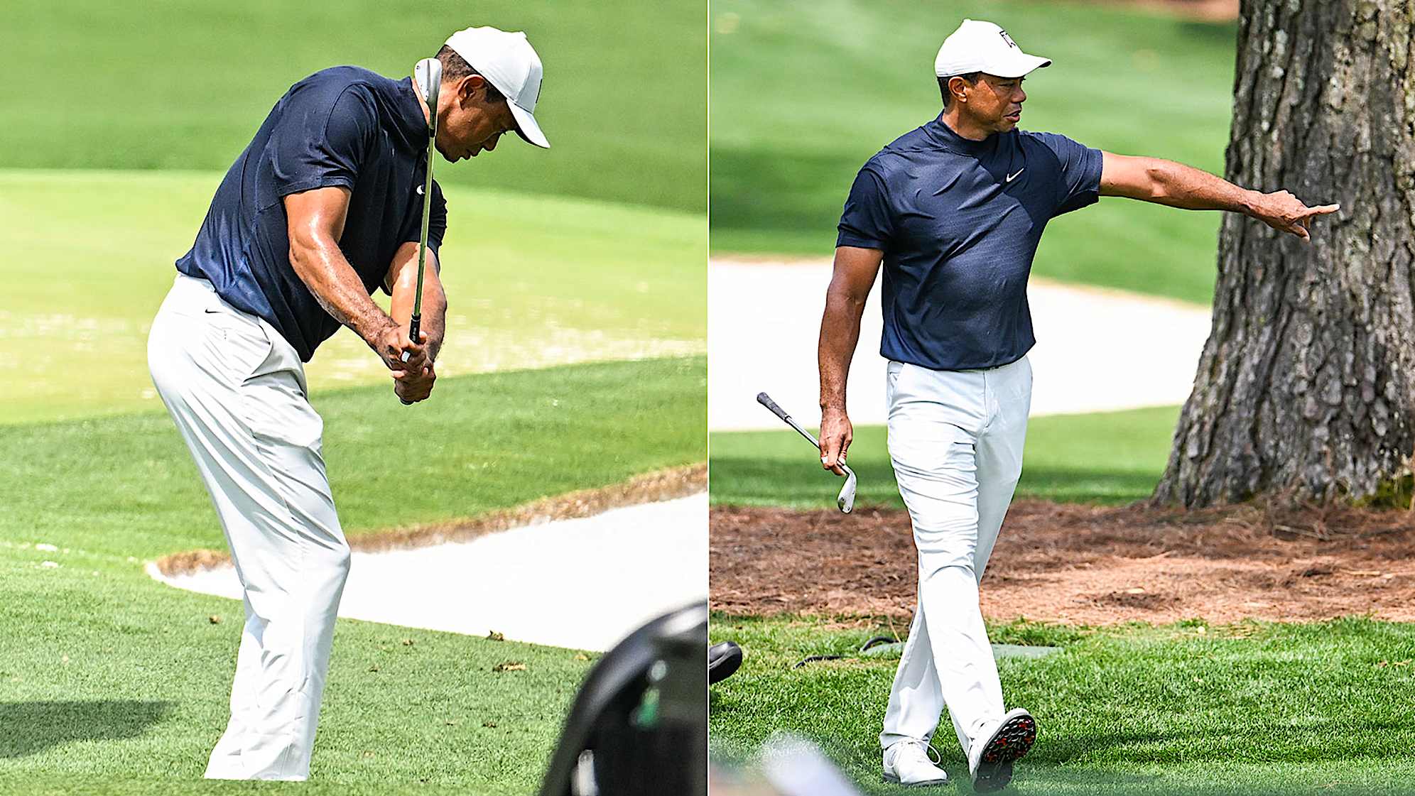 Tiger Woods warm up routine at the Masters PGA TOUR
