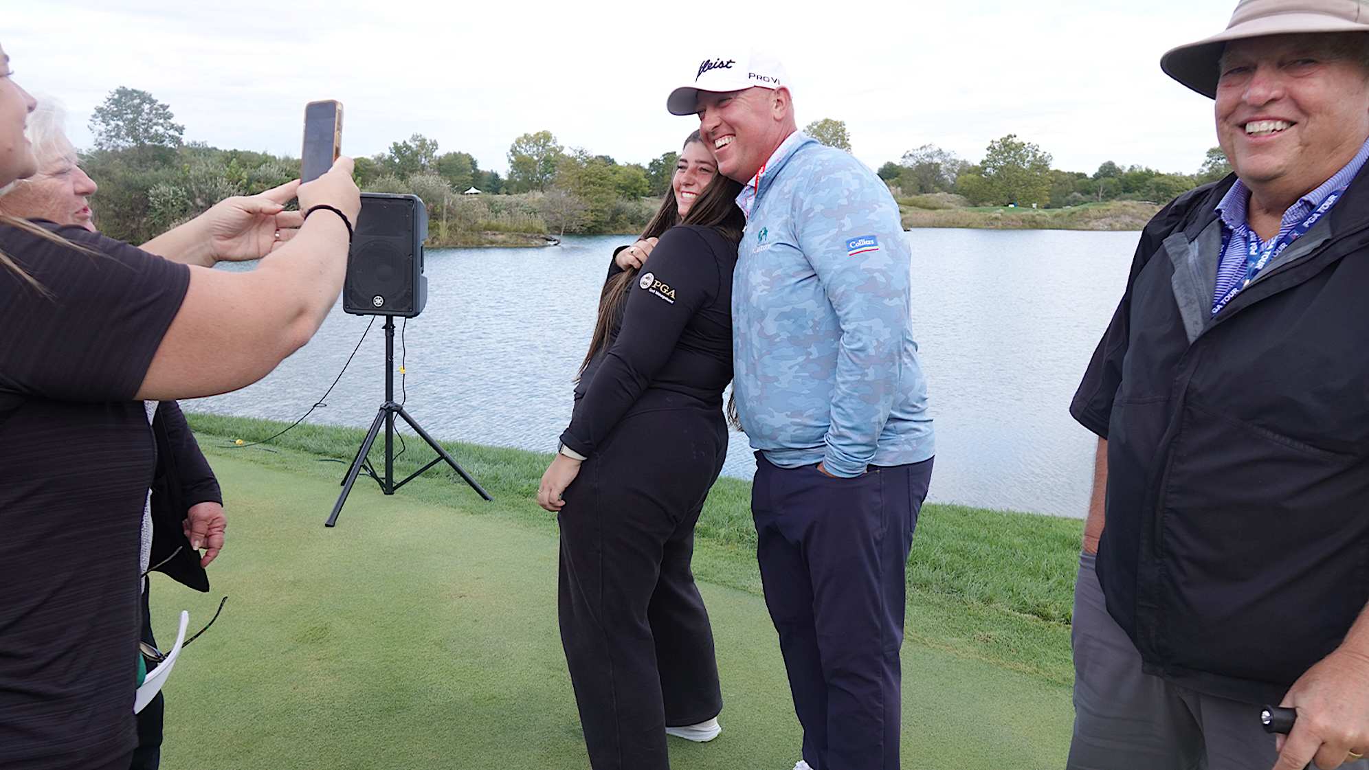 Scott Gutschewski and family at the PGA TOUR card ceremony. (Stephanie Royer/PGA TOUR)